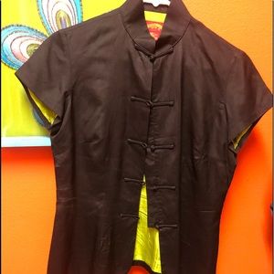 Shanghai tang silk blouse with frog button